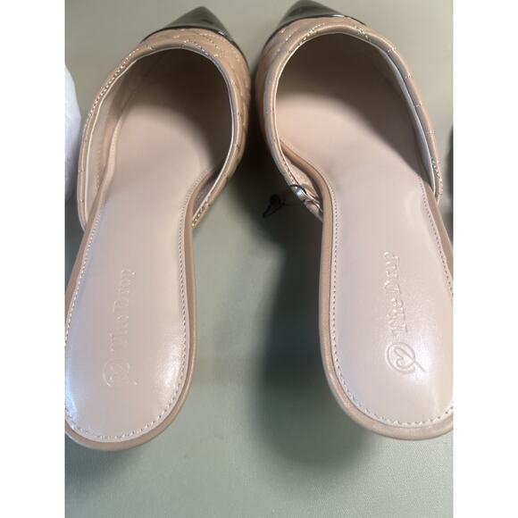 The Drop Women's Paulina Pointed-Toe Two-Tone Mule Praline Quilted Size 11 - Picture 8 of 8